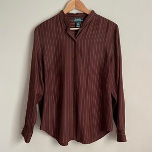 Ralph Lauren Brown Silk Blouse